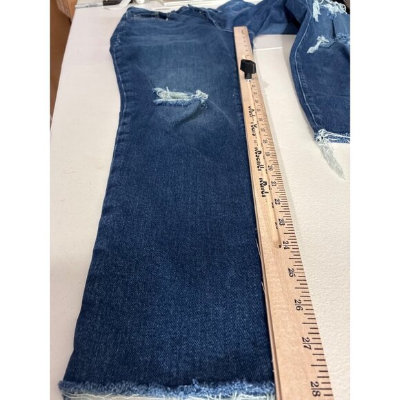 Old Navy Jeans Womens Size 6 High-Rise Curvy Straight Jeans Distressed Cropped - Picture 7 of 12